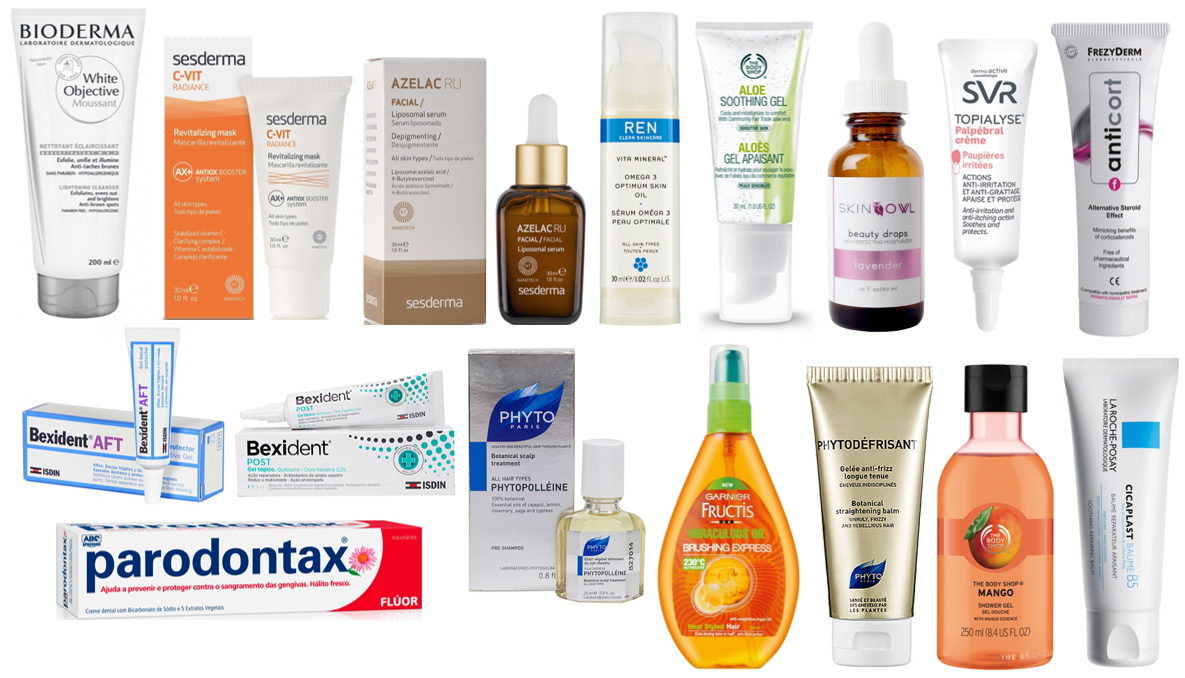 Produtos subvalorizados – rosto, cuidados bucais, cabelo e corpo